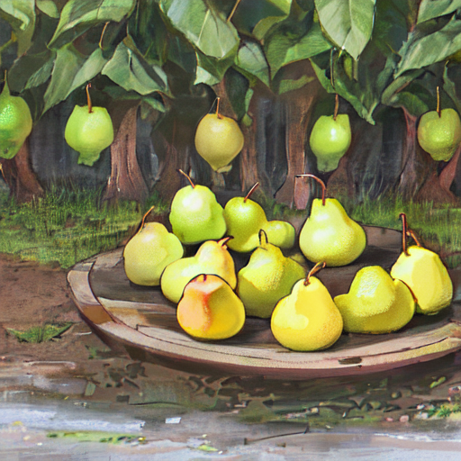 下に落ちているものがいくつかある梨