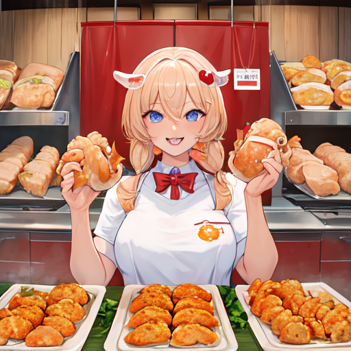 調理済みのものも含めてたくさんの鶏肉を売っているお店