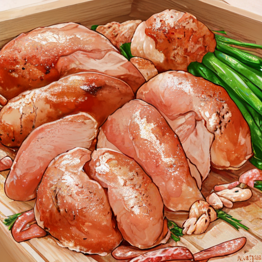 おいしく料理できそうな赤身の鶏肉の絵