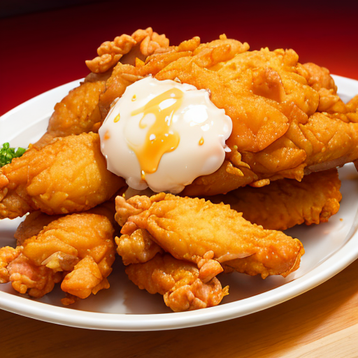 温泉卵がかけてある唐揚げ料理