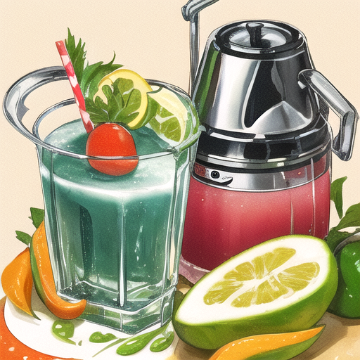 変わった色のジュースが出来たフルーツ