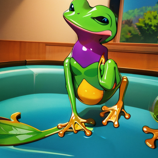 笑顔に見えるなかなか愛らしいカエルのフリーイラスト