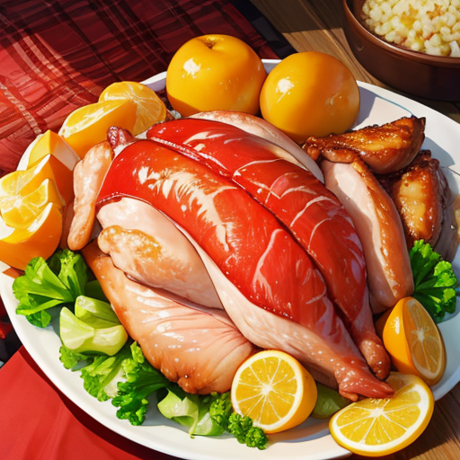 レアな焼き具合の鶏肉