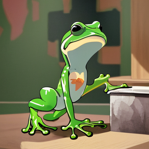 手の長いカエルさん