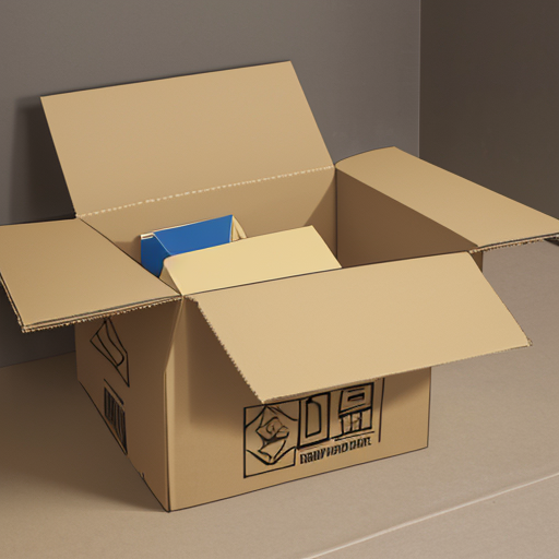 無造作に開いて置いてあるダンボール箱