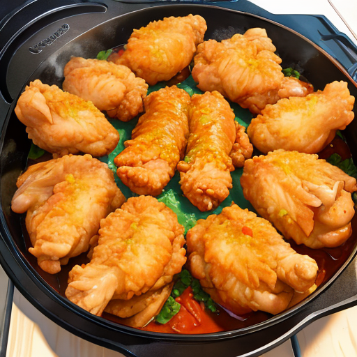 皮までおいしそうな唐揚げ料理のフリーイラスト