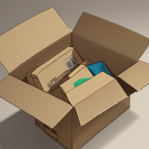 すでに中身をとられてゴミ箱にされているダンボール