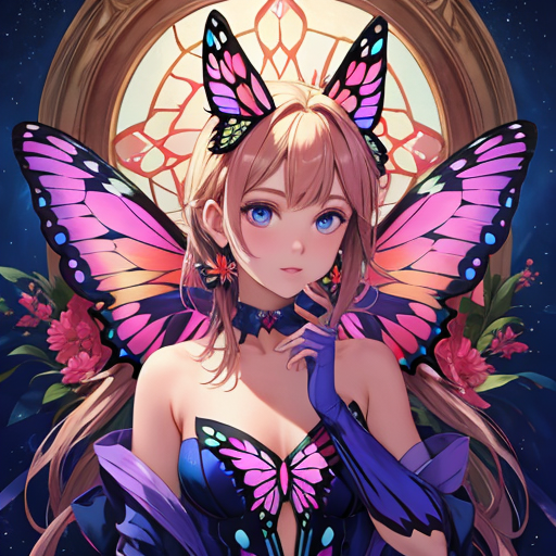 ちょうちょファッションの美しい女