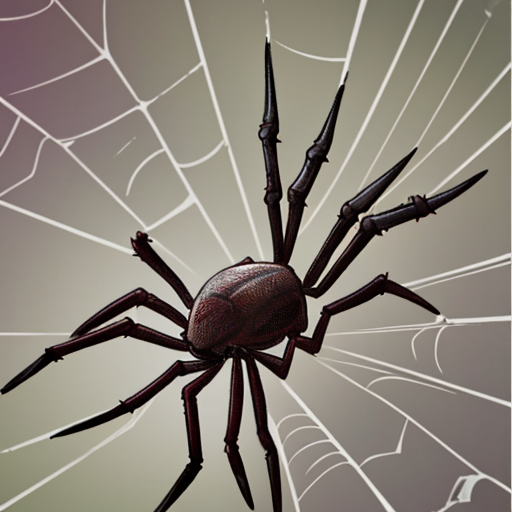 巣で獲物を狙っているクモ