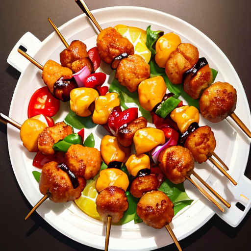 野菜も入っている串揚げ料理のAIイラスト画像