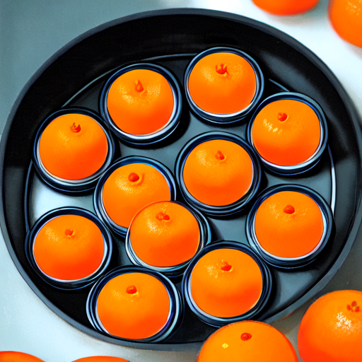 ミカンを甘い蜜につけているフリーイラスト