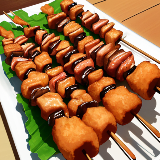 かなり料理の多い長い串カツ