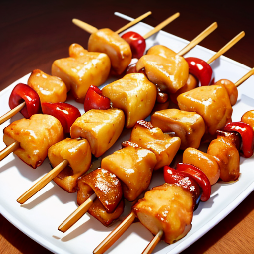 串揚げの大量盛りのイラスト