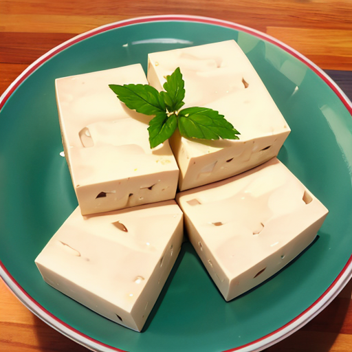 ミントの葉？が上に乗ってある豆腐料理