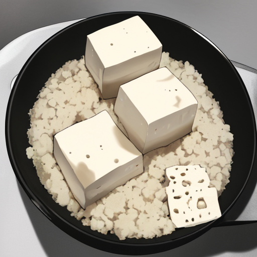 ごはんの上に豆腐がのせてある