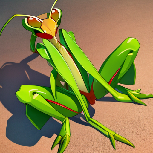 座っているカマキリ