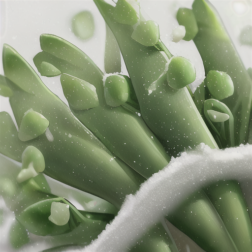 塩をふって味をつけてあるさやえんどうのアップ