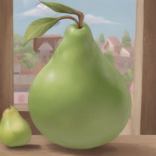 巨大すぎる梨とちょこんと隣にある小さい梨