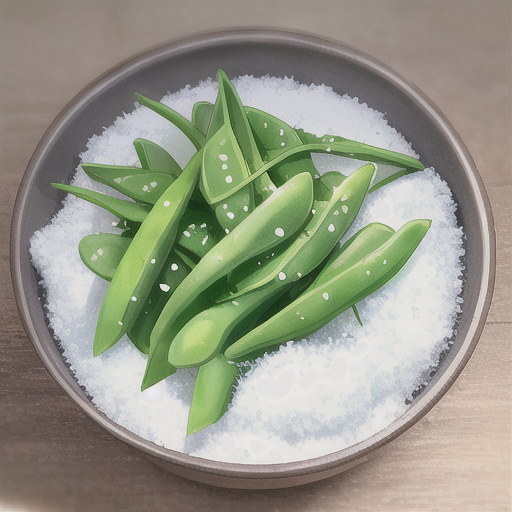 塩漬けにされたさやえんどうの2次元画像