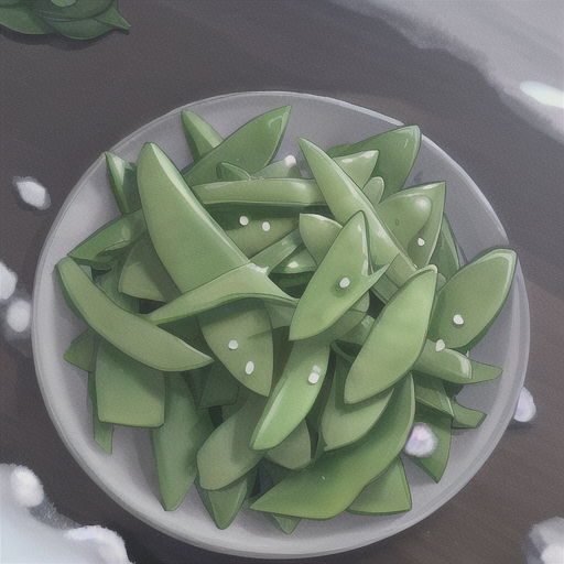 シンプルなさやえんどうが皿に盛り付けてある