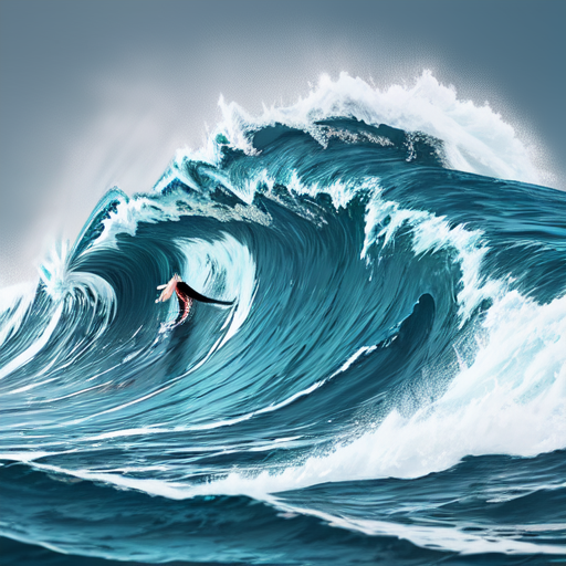 恐ろしい勢いの津波