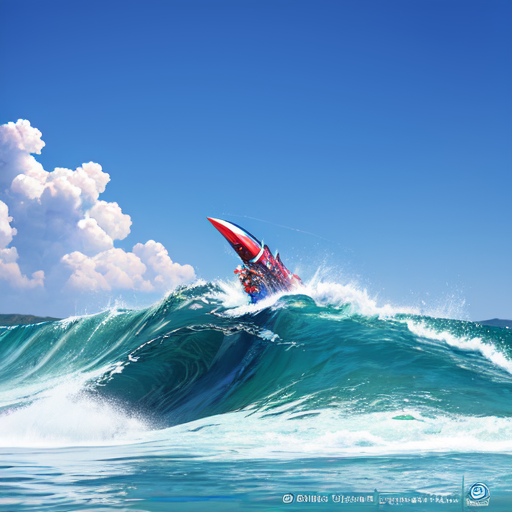 ボートが津波でながされている災害