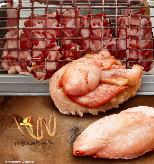 精肉店で売られているっぽいまだ新鮮な見た目の鶏肉たち